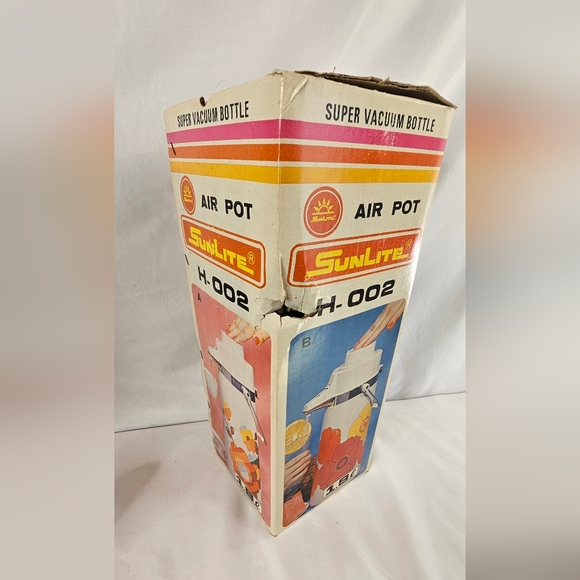 Vintage Retro Vacuum Bottle insulated Air Pump pot  Handle 1.9L Coffee Thermos - Picture 8 of 9